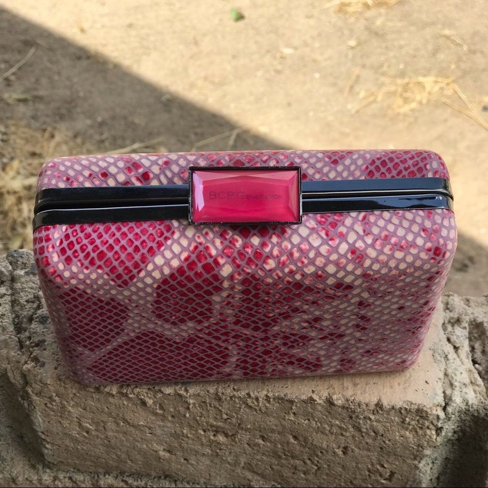 BCBGeneratikn Snake Skin Clutch
